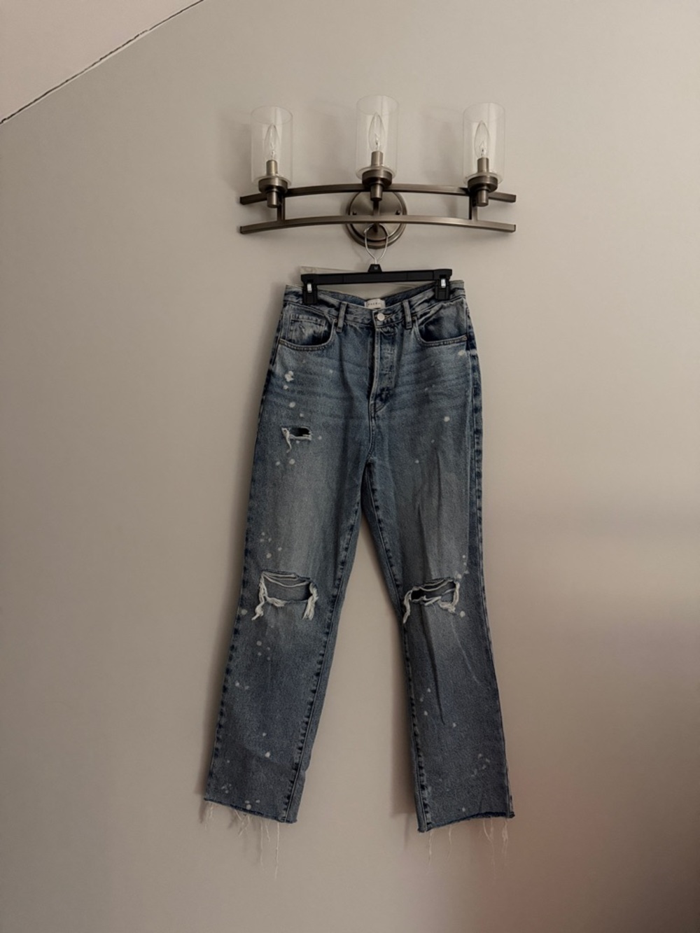 PacSun Women's Distressed Straight Leg Jeans - Blue